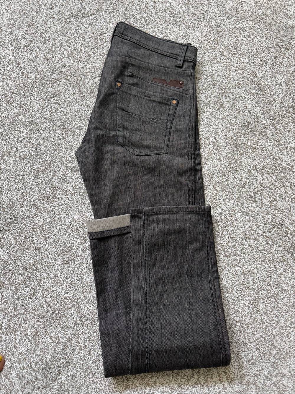 Diesel Men's Charcoal Straight Jeans